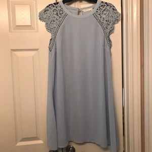 Sky blue crochet lace dress